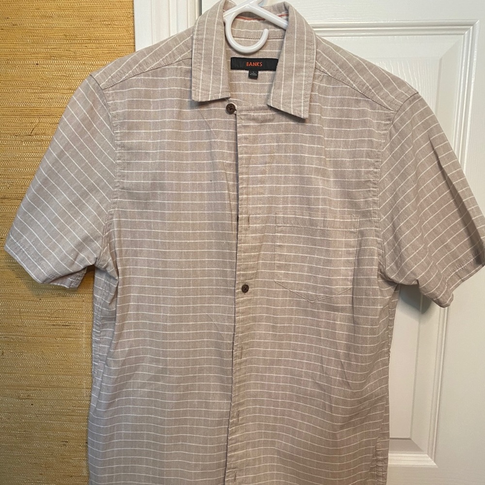 Banks Journal Beige with White Plaid Short Sleeve